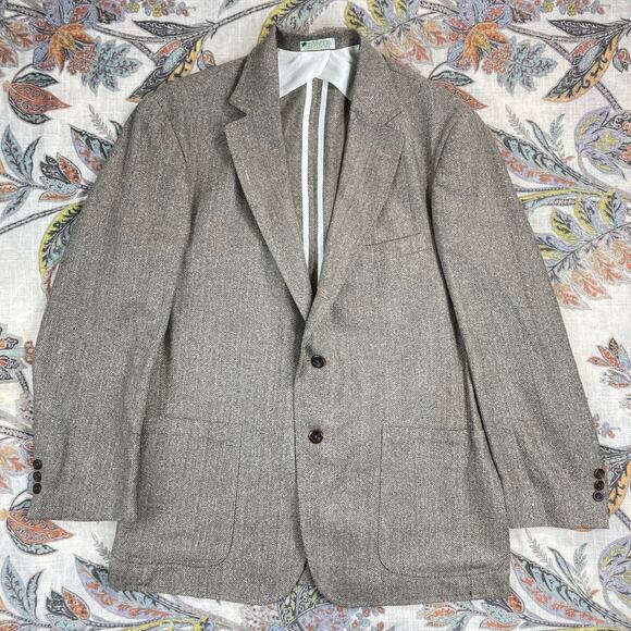 ORVIS Mens Tan Silk Viscose 3 Button Sport Coat Blazer 42R - Picture 1 of 12